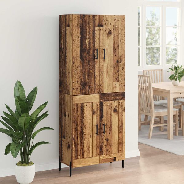 vidaXL Highboard Old Wood 69.5 x 34 x 180 cm Engineered Wood