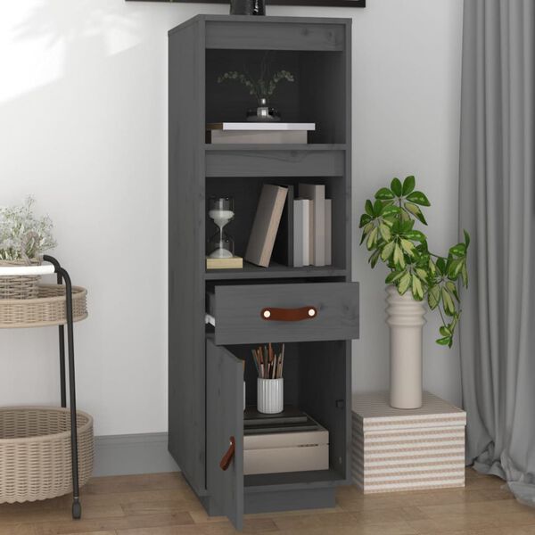 vidaXL Highboard Grey 34x40x108,5 cm Solid Wood Pine