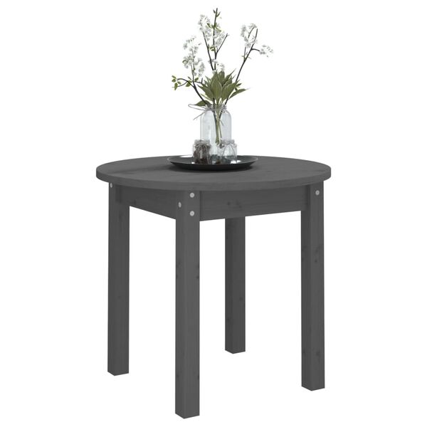 vidaXL Coffee Table Grey &Oslash; 45x40 cm Solid Wood Pine