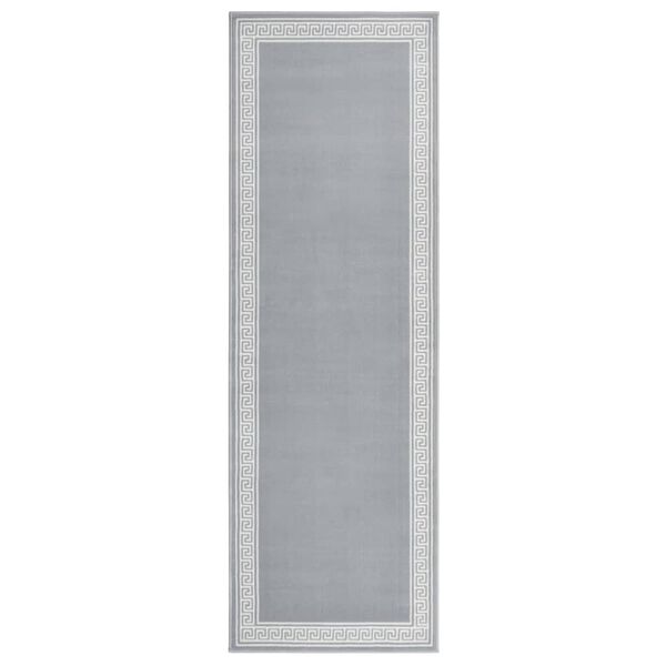vidaXL Runner Rug BCF Grey with Motif 60x200 cm