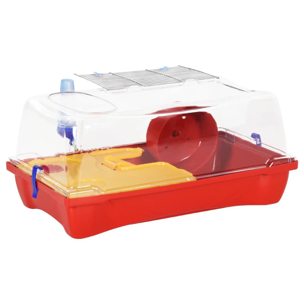 vidaXL Hamster Cage Red 57x33x26 cm Polypropylene vidaXL