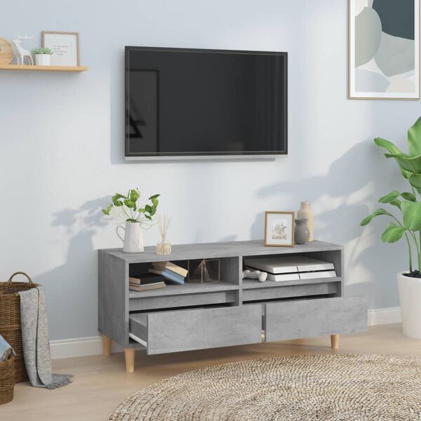 vidaXL TV Cabinet Concrete Grey 100x34.5x44.5 cm Engineered Wood