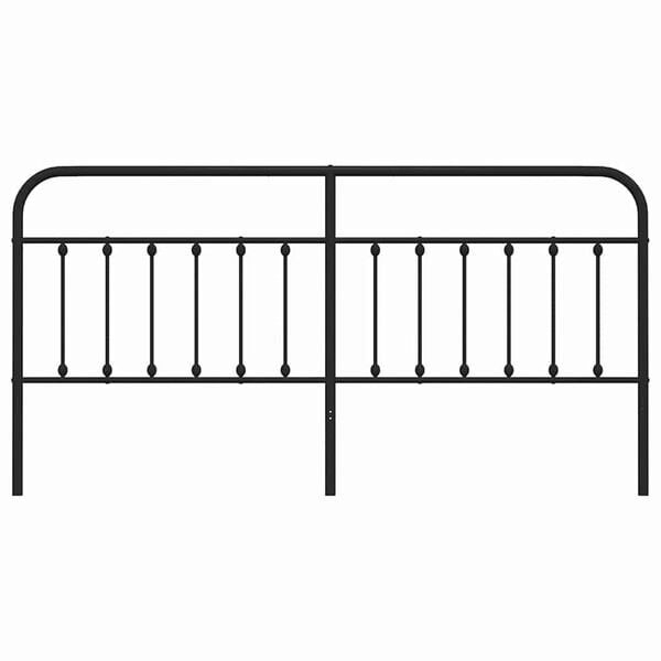 vidaXL Metal Replace Headboard Black 200 cm