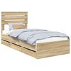 vidaXL Bed Frame with Drawer Sonoma Oak 90 x 200 cm Engineer Wood