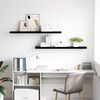 vidaXL Floating Wall Shelves 2 pcs High Gloss Black 120x23.5x3.8 cm MDF