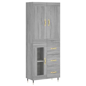 vidaXL Highboard Grey Sonoma 69.5x34x180 cm Engineered Wood