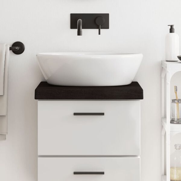 vidaXL Bathroom Countertop Dark Brown 40x30x(2-6) cm Treated Solid Wood