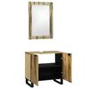 vidaXL Bathroom Furniture Set with Shelf 2 pcs Brown Engineered Wood