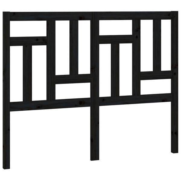 vidaXL Bed Headboard Black 205.5x4x100 cm Solid Wood Pine