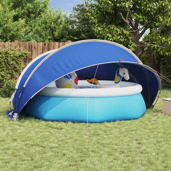 vidaXL Pool Dome Folding Manual Blue 405 x 405 x 192 cm
