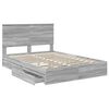 vidaXL Storage Bed Grey Sonoma 140 x 200 cm Engineered Wood