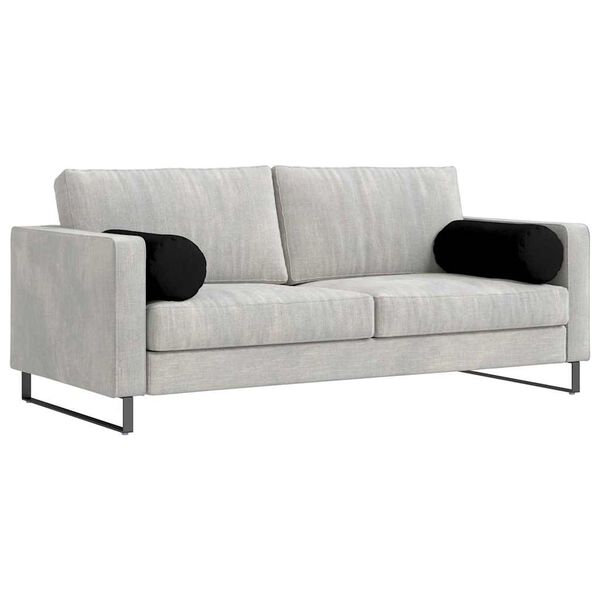 vidaXL Bolster Pillows 2 pcs Black Ø 25 x 70 cm Microfibre Fabric