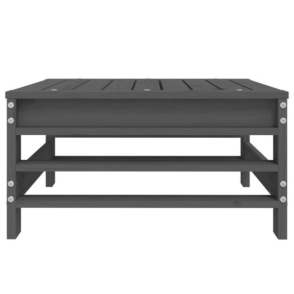 vidaXL Garden Footstool Grey Solid Wood Pine