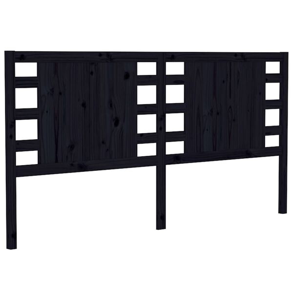 vidaXL Headboard Black 126x4x100 cm Solid Wood Pine