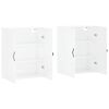 vidaXL Wall Mounted Cabinets 2 pcs High Gloss White Engineered Wood
