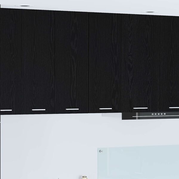 vidaXL Hanging Cabinet with Door Black Oak and White 30 x 31 x 80 cm