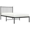 vidaXL Metal Bed Frame without Mattress with Headboard Black 90x190cm
