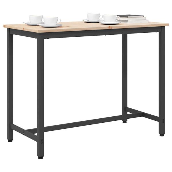 vidaXL Table Natural 100 x 50 x 77 cm Engineered Wood and Steel