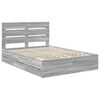 vidaXL Bed Frame with Drawer Grey Sonoma 140 x 190 cm Engineer Wood