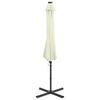 vidaXL Cantilever Garden Parasol with Pole and LED Lights Sand 300 cm