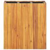 vidaXL Garden Raised Bed with 3 Pots Solid Acacia Wood