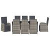 vidaXL Garden Dining Set with Cushion 9 pcs Grey Poly Rattan