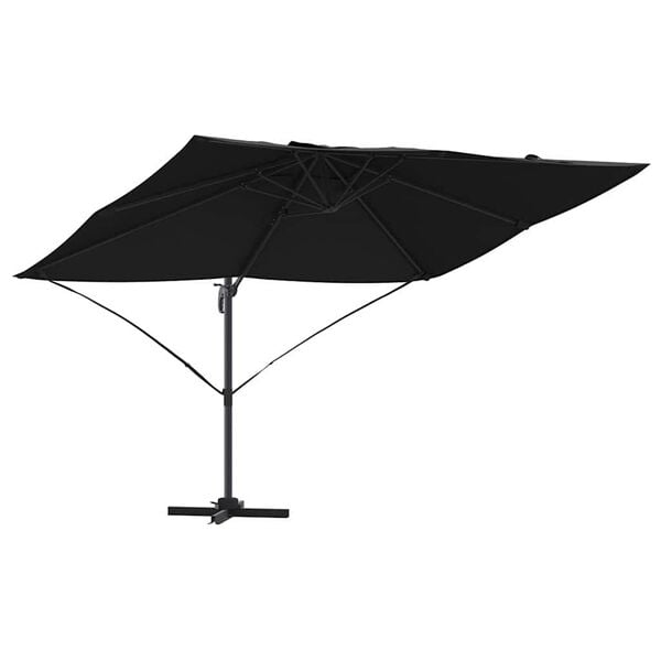 vidaXL Cantilever Roma Parasol Black and Black 352 x 251 x 260 cm