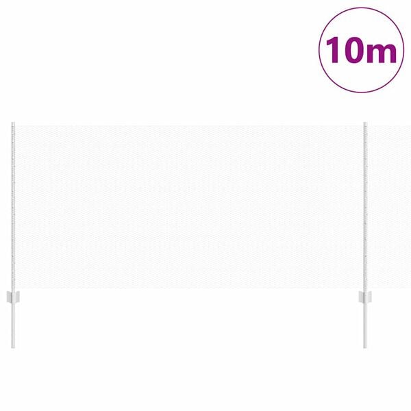 vidaXL Fence with Post Silver 1 x 10 m Steel