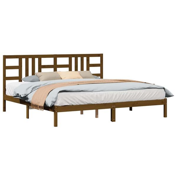 vidaXL Bed Frame without Mattress Honey Brown 200x200 cm Solid Wood