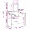 vidaXL Dressing Table White 100 x 41 x 140 cm Engineered Wood