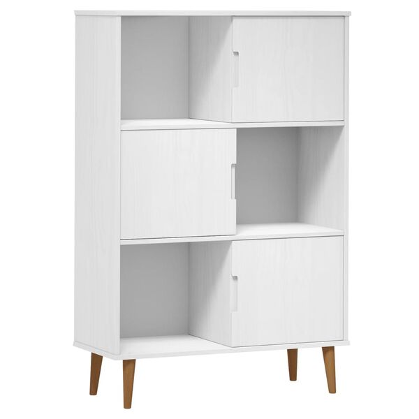 vidaXL Bookcase MOLDE White 90x35x133,5 cm Solid Wood Pine