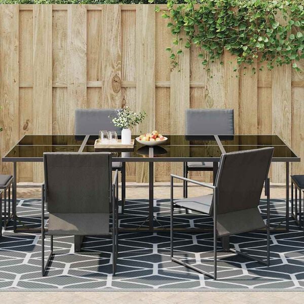 vidaXL Outdoor Rug Geometric ARAKIL Grey and White 600 x 250 cm