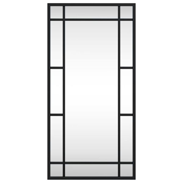vidaXL Wall Mirror Black 30x60 cm Rectangle Iron