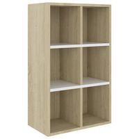 vidaXL Book Cabinet/Sideboard White and Sonoma Oak 66x30x98 cm Engineered Wood