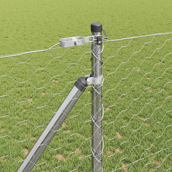 vidaXL Fence Post Silver 10 x 1.4 m (50 mm mesh) Steel