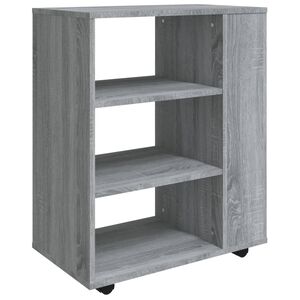 vidaXL Rolling Cabinet Grey Sonoma 60x35x75 cm Engineered Wood