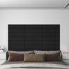 vidaXL Wall Headboard 12 pcs Black 60 x 15 cm Fabric