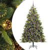vidaXL Artificial Hinged Christmas Tree with Cones Green 210 cm