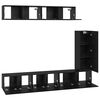 vidaXL TV Cabinet Set Wall-mounted 6 pcs Black Oak Engineered Wood