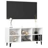 vidaXL TV Cabinet with Metal Legs White 103.5x30x50 cm