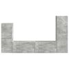 vidaXL TV Cabinet Set Wall-mounted 4 pcs Concrete Grey Engineered Wood