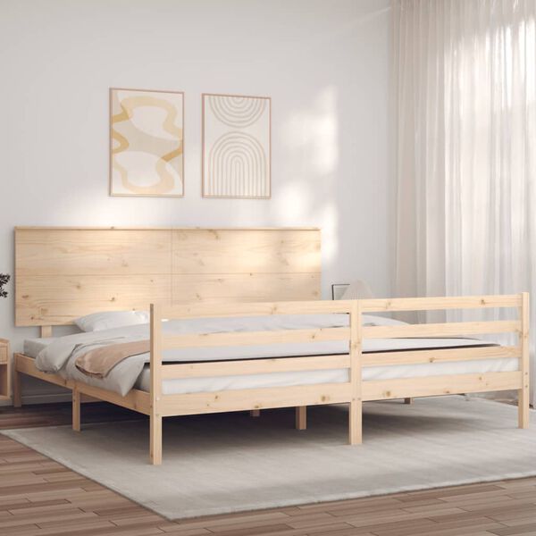 vidaXL Bed Frame without Mattress Super King Size Solid Wood