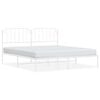vidaXL Metal Bed Frame without Mattress with Headboard White 160x200cm
