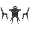 vidaXL Garden Table Set 5 pcs Black Cast Aluminium