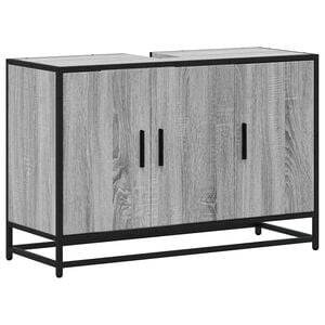 vidaXL Bathroom Sink Cabinet Grey Sonoma 90x33x60 cm Engineered Wood