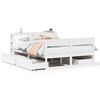 vidaXL Bed Frame without Mattress White 135x190 cm Double Solid Wood Pine