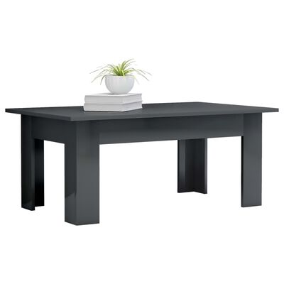 vidaXL Coffee Table High Gloss Grey 100x60x42 cm Engineered Wood
