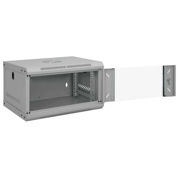 vidaXL Network Cabinet with Storage Grey 53 x 45 x 30 cm Steel