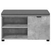 vidaXL Hall Bench with Cushion Plain Concrete Grey 80 x 38 x 46 cm