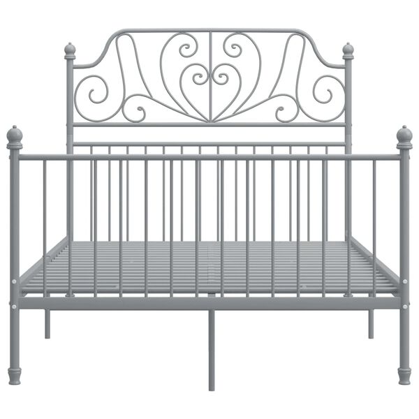 vidaXL Bed Frame without Mattress Grey Metal 120x200 cm
